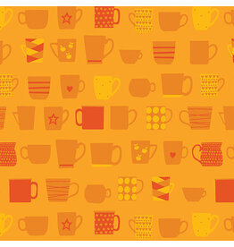 Benartex Contempo Studio Happy Notes - Tea Please Light Orange