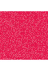Benartex Contempo Studio Sugaridoo Quilt Studio - Happy Notes - Tring A Ling Dark Pink - 16436-22