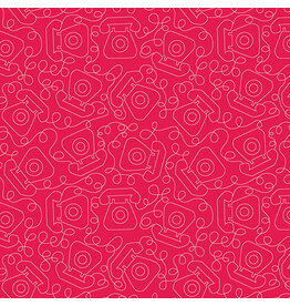 Benartex Contempo Studio Happy Notes - Tring A Ling Dark Pink