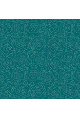 Benartex Contempo Studio Sugaridoo Quilt Studio - Happy Notes - Tring A Ling Dark Teal - 16436-85