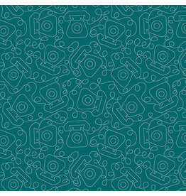 Benartex Contempo Studio Happy Notes - Tring A Ling Dark Teal