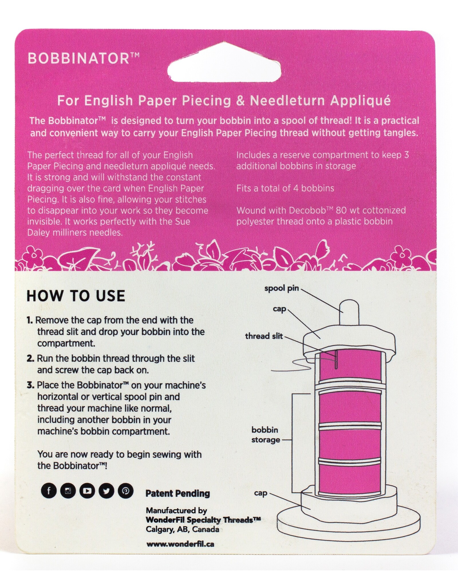 Wonderfil Wonderfil - Sue Daley Designs - Bobbinator - met Decobob garen