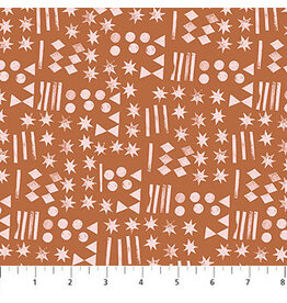 Figo Moonlit  Voyage - Stars Ochre coupon XL (± 92 x 110 cm)