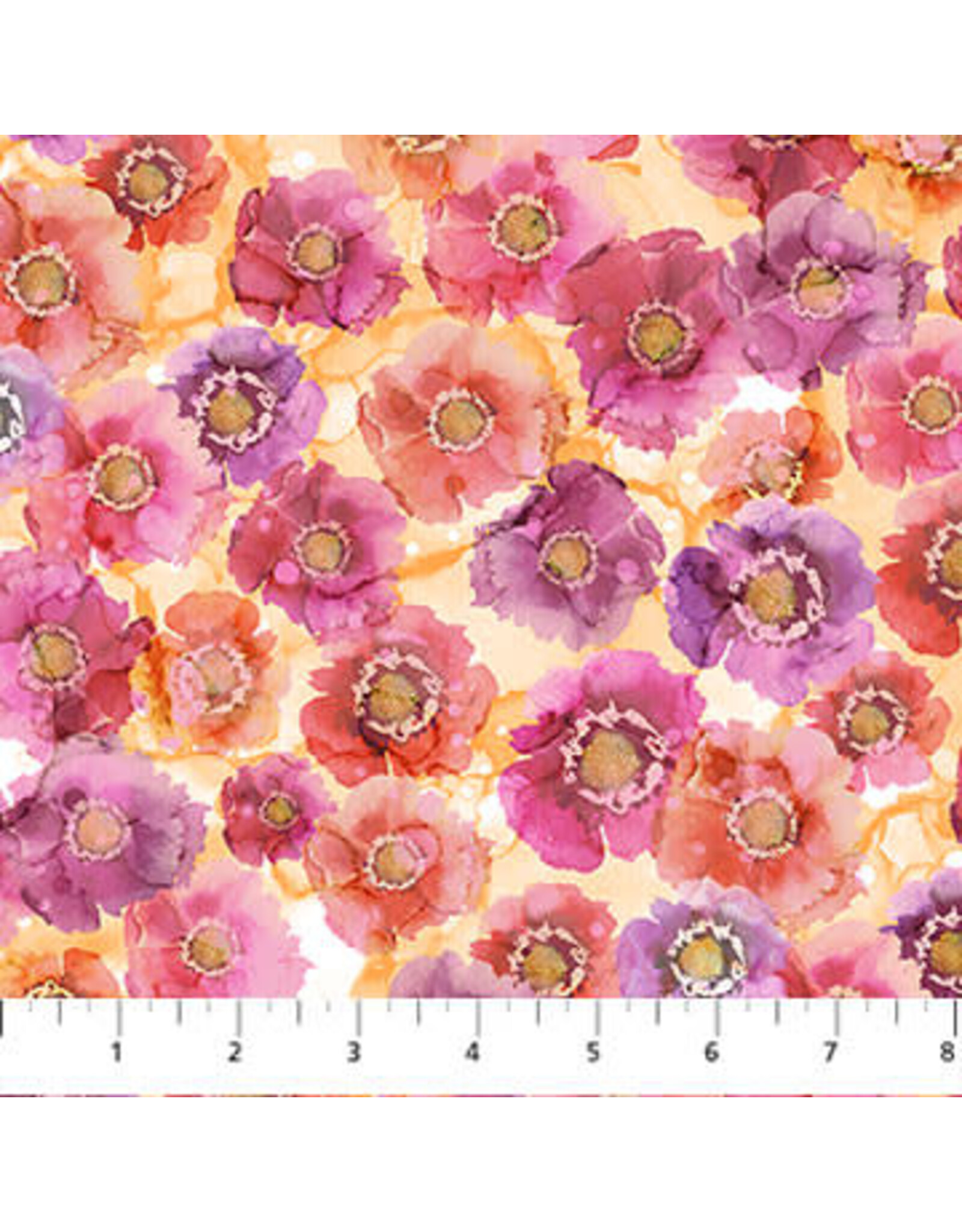 Northcott Northcott - Dragonfly Dance - Small Floral Pink Orange - DP27503-22