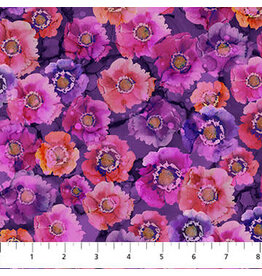 Northcott Dragonfly Dance - Small Floral Purple Pink