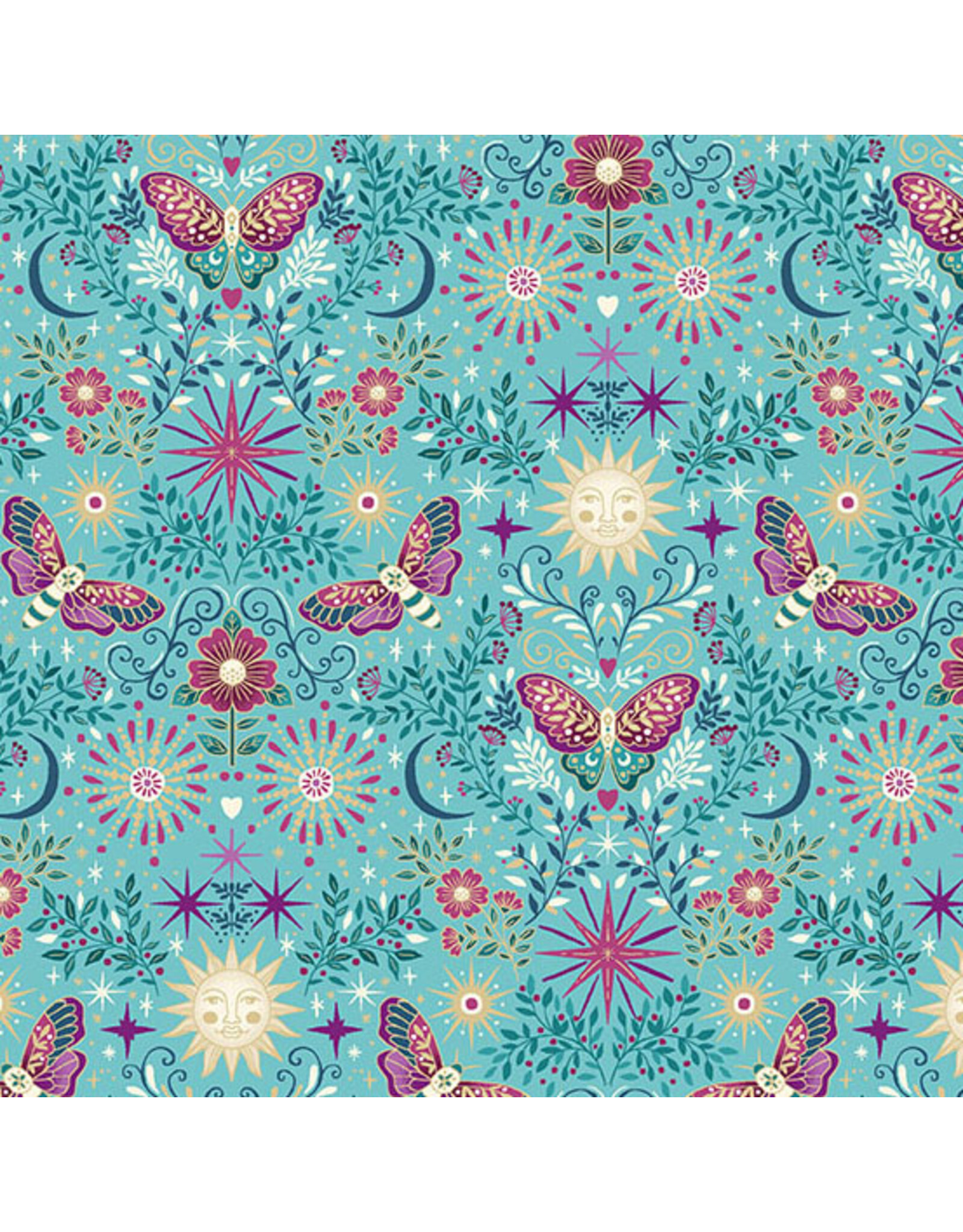 Makower UK Makower UK - Luna - Night Garden Teal - 072-T