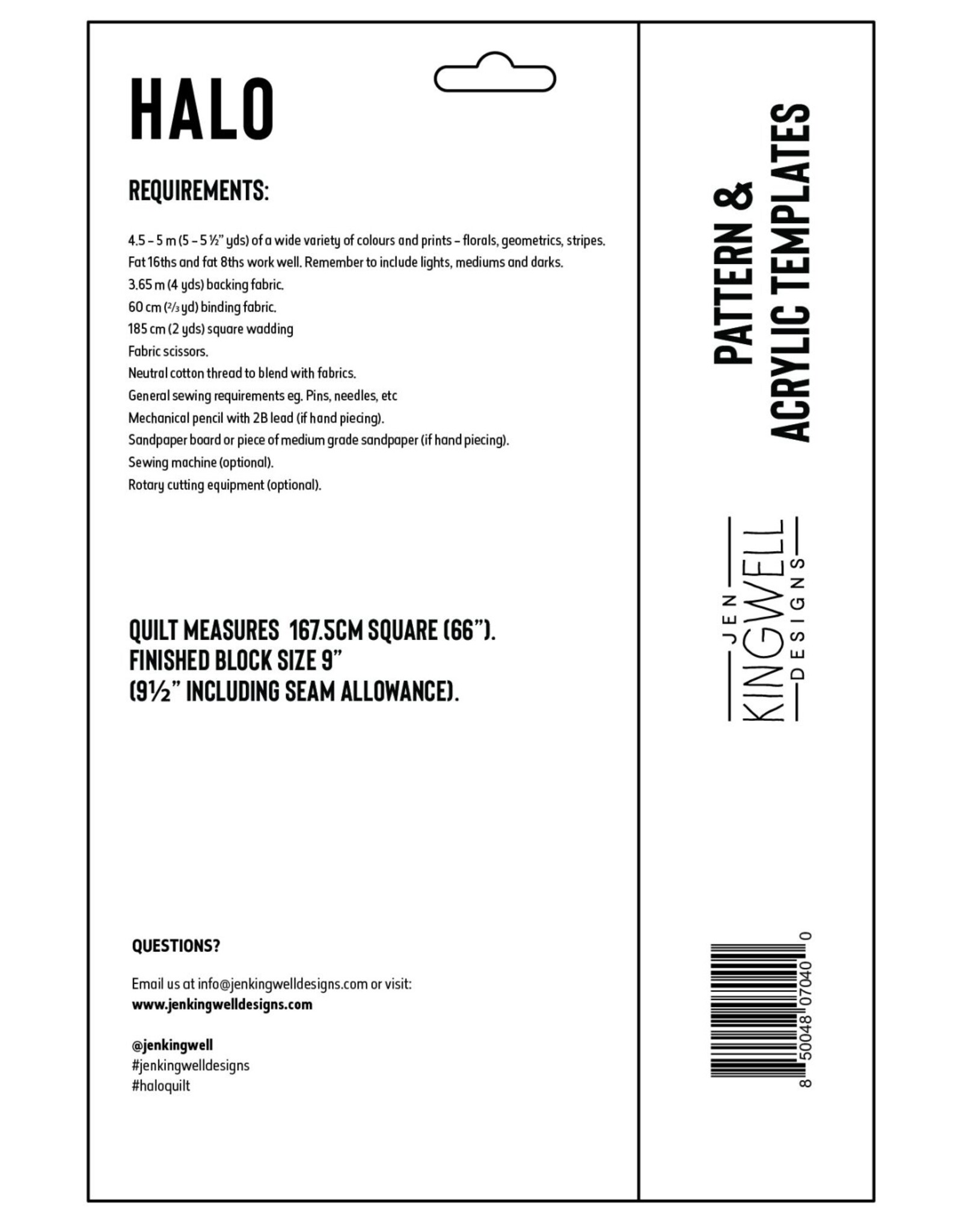 Jen Kingwell Designs Jen Kingwell - Halo - Pattern and Acrylic Templates