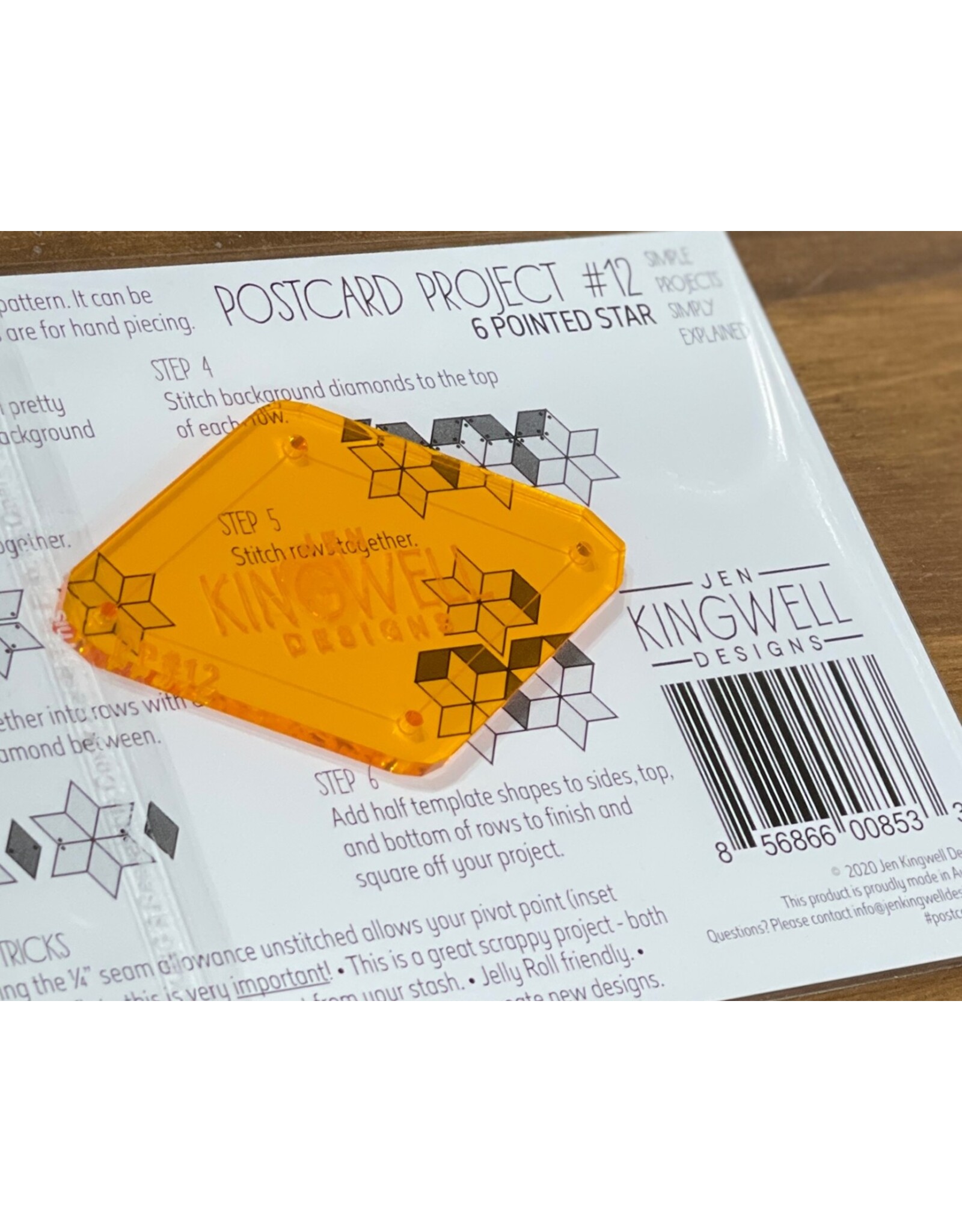 Jen Kingwell Designs Postcard Project #12 - 6 Pointed Star