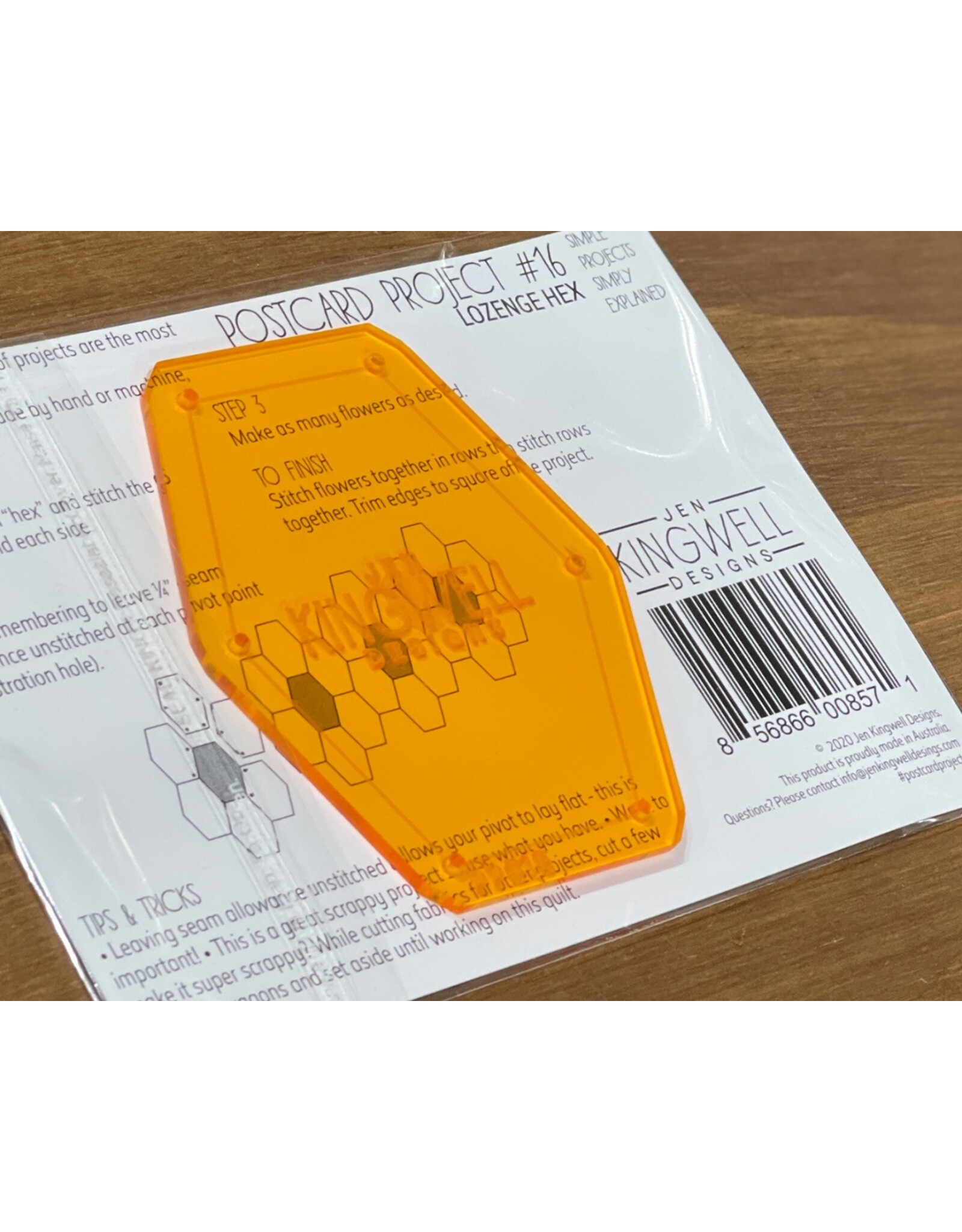 Jen Kingwell Designs Postcard Project #16 - Lozenge Hex