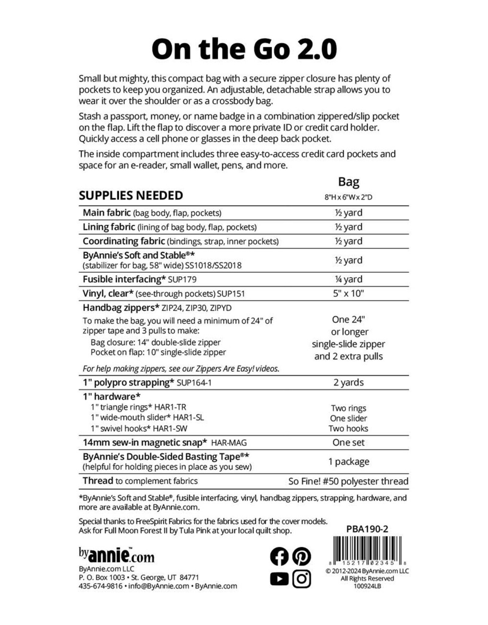 ByAnnie ByAnnie - On the Go 2.0 - by Annie patroon voor tasje - PBA190-2