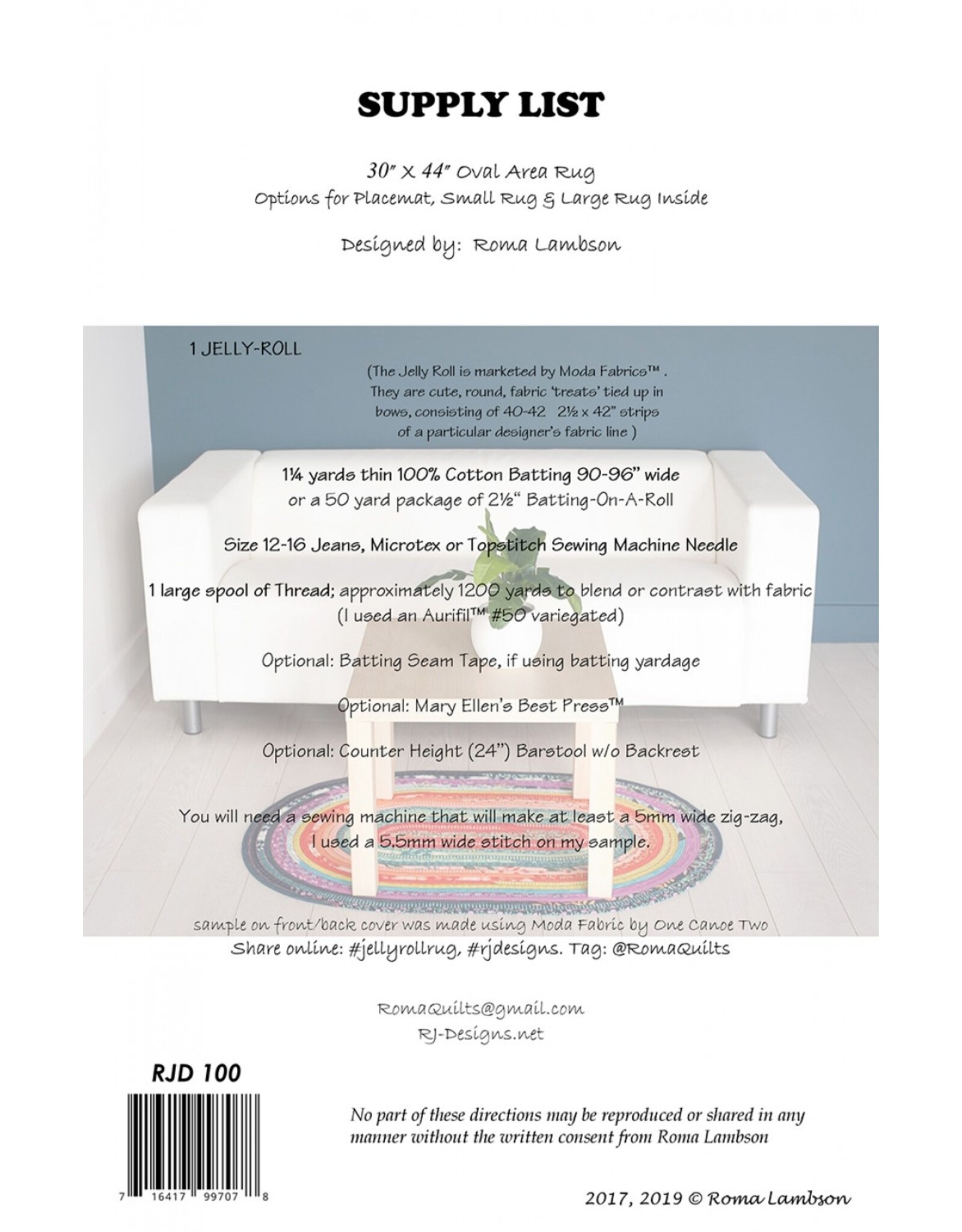 Diversen Jelly-Roll Rug - pattern - RJD 100