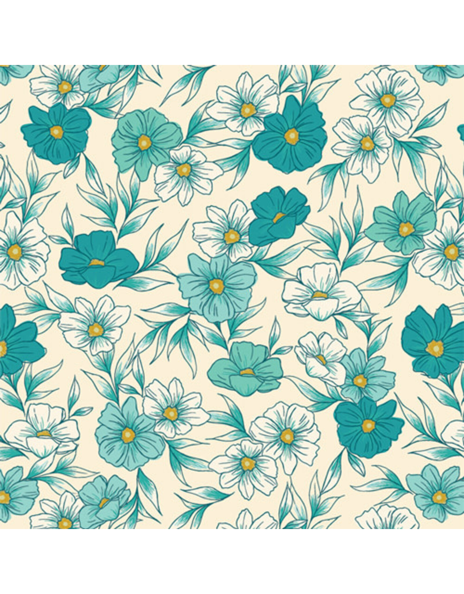 Art Gallery Fabrics Bloomcore - Tinted Blooms Lagoon