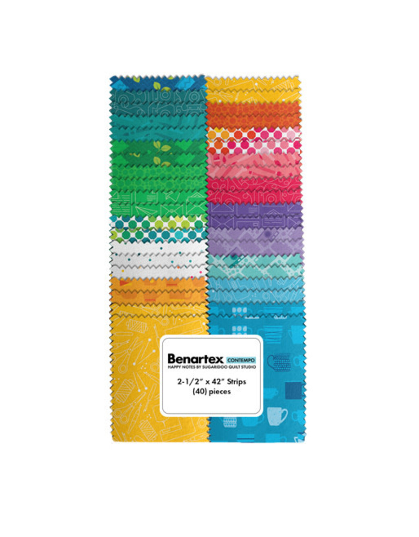 Benartex Contempo Studio Contempo - Sugaridoo Quilt Studio - Happy Notes - Strip-pies