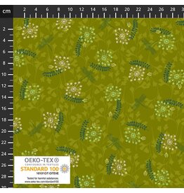 Stof Fabrics Flowers on my Mind - Seeds Green