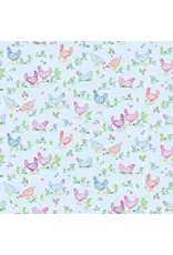 Makower UK Makower UK - Hello Spring - Happy Hens Blue - 084-B