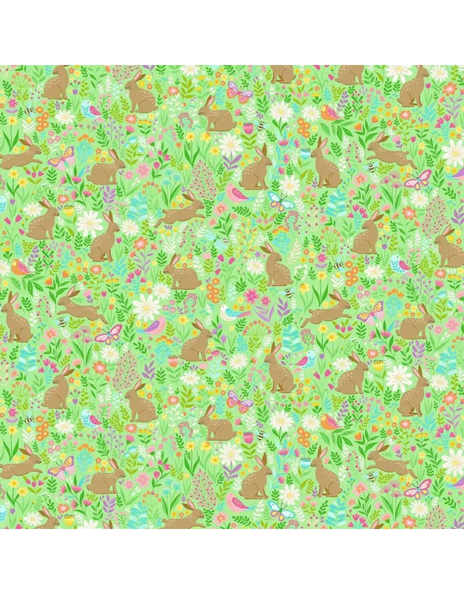 Makower UK Makower UK - Hello Spring - Bunny Meadow Green - 083-G