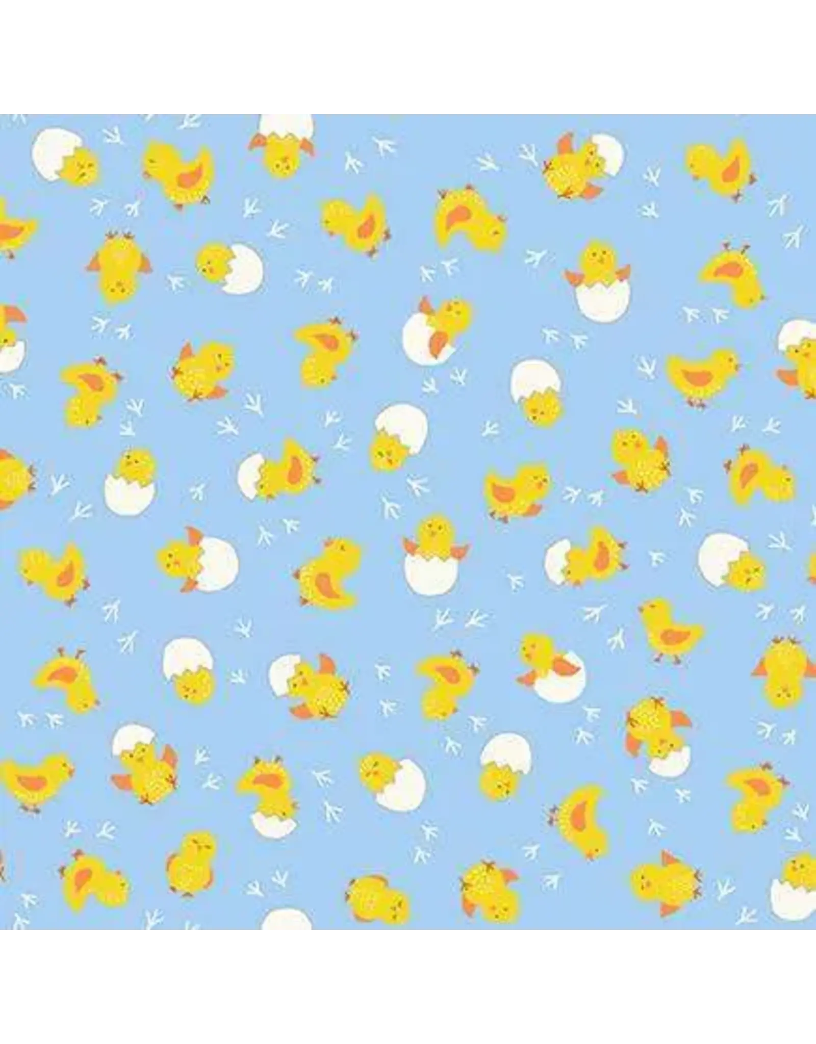 Makower UK Makower UK - Hello Spring - Cheerful Chicks Blue - 086-B