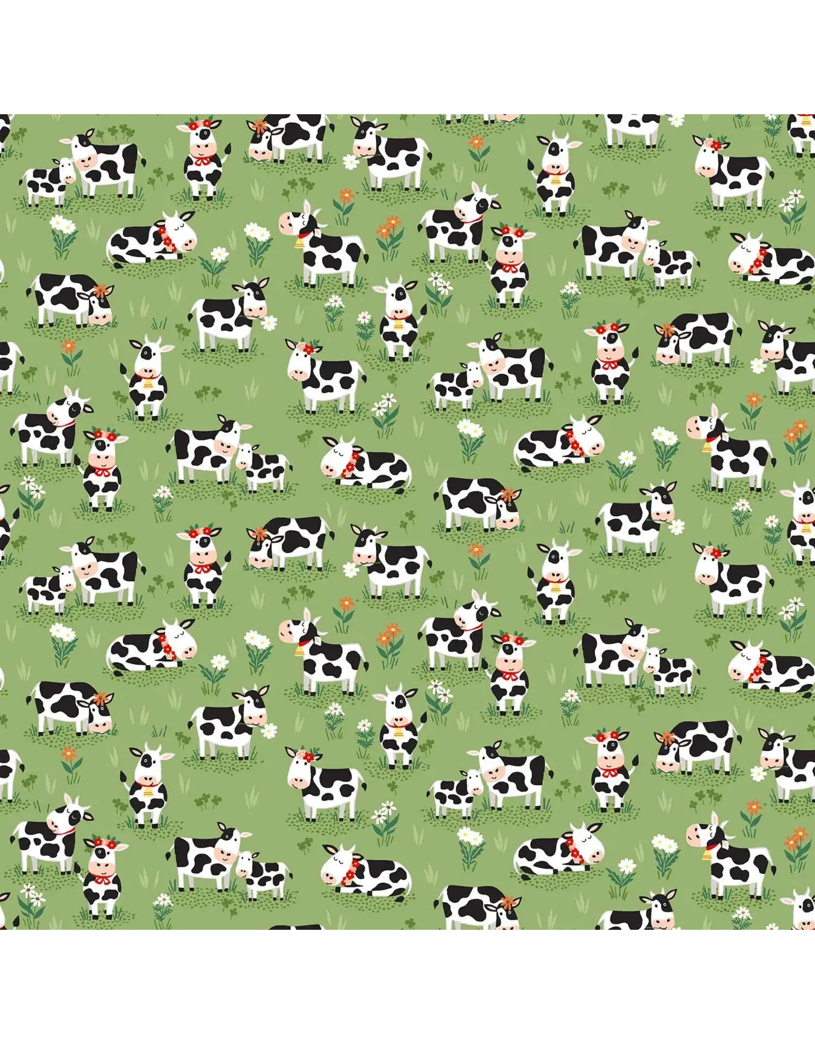 Makower UK Makower UK - Fun on the Farm - Grazing Cows Green - 065-G