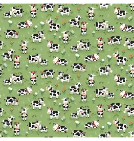 Makower UK Fun on the Farm - Grazing Cows Green