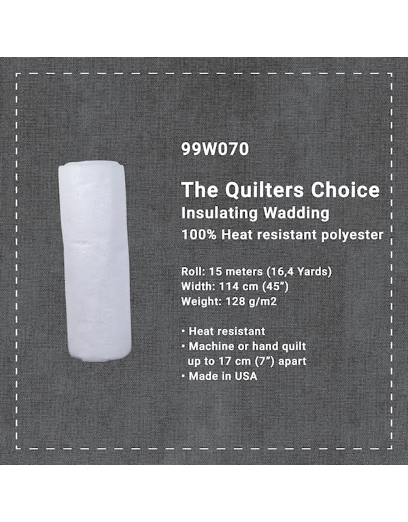 Stof Fabrics The Quilters Choice - Insulating Wadding - BREED - 10 cm
