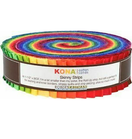 Robert Kaufman 1-1/2in Skinny Strips - Kona Solids - Classic Palette