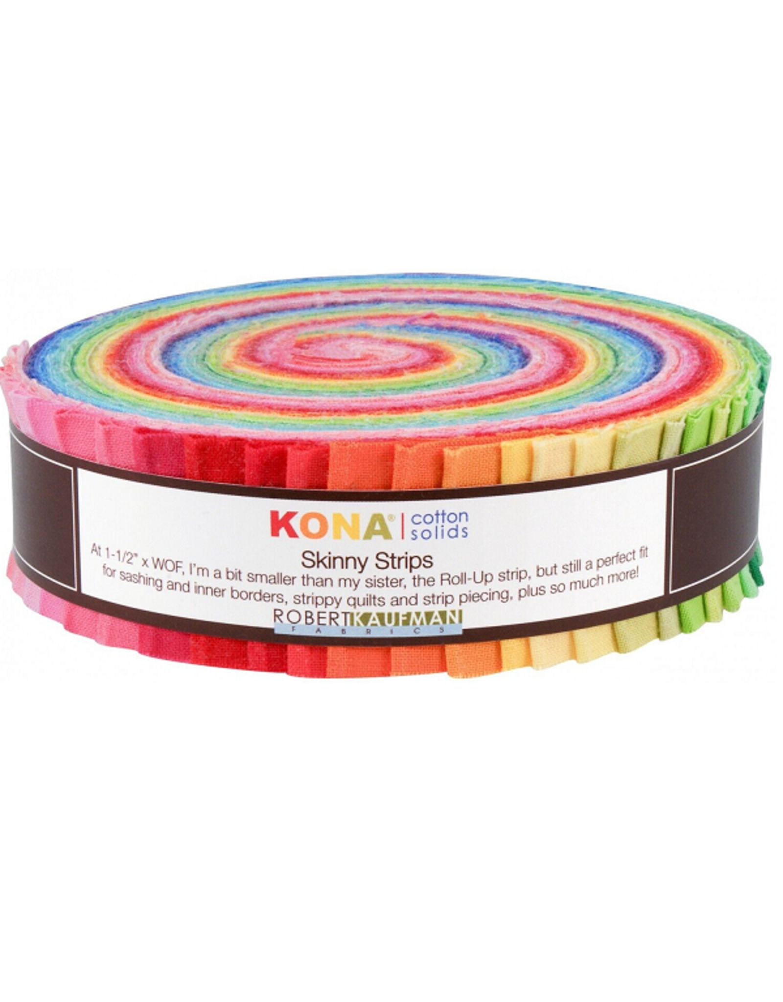 Robert Kaufman 1-1/2in Skinny Strips - Kona Solids - Bright Palette