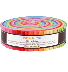 Robert Kaufman 1-1/2in Skinny Strips - Kona Solids - Bright Palette