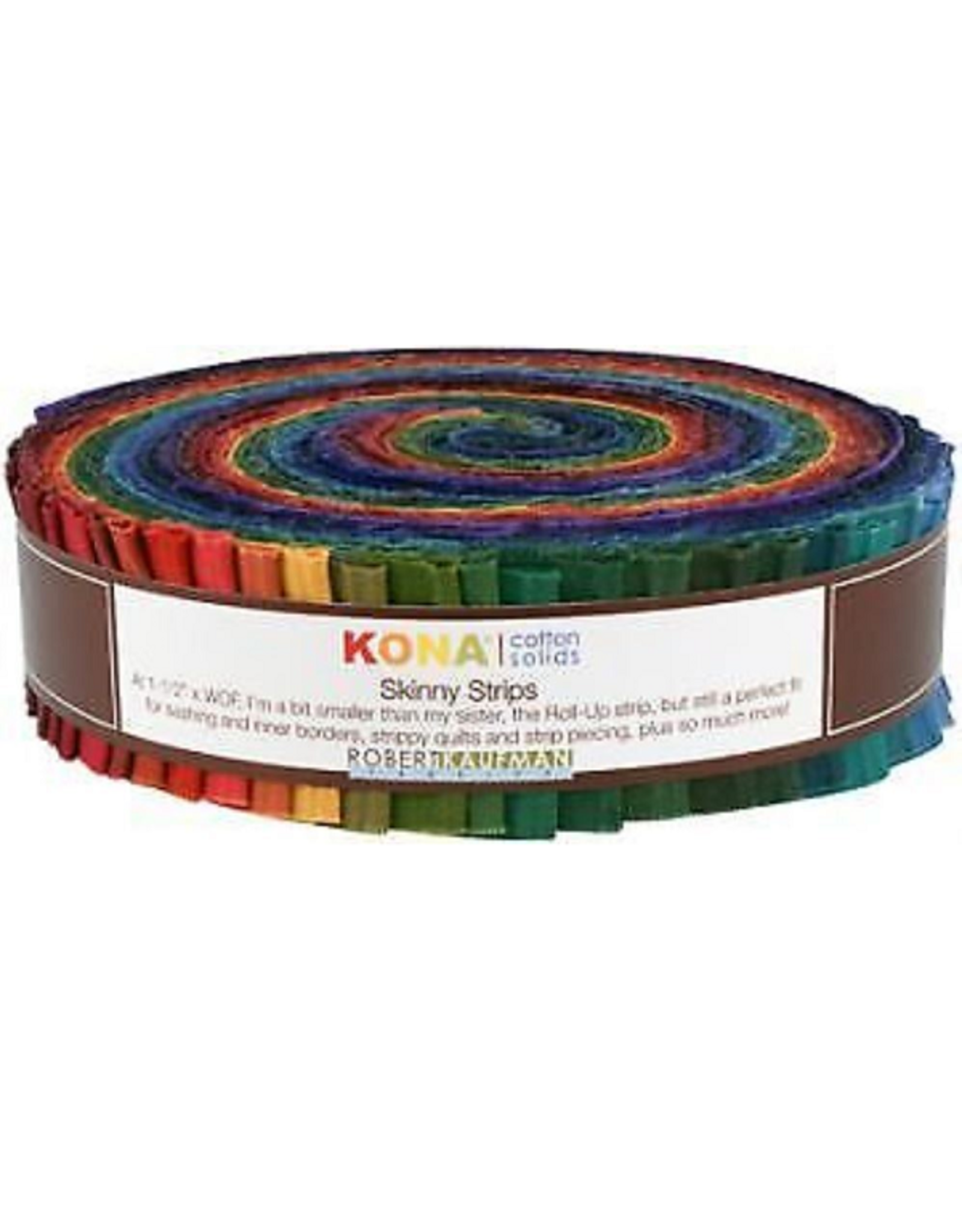 Robert Kaufman 1-1/2in Skinny Strips - Kona Solids - Dark Palette