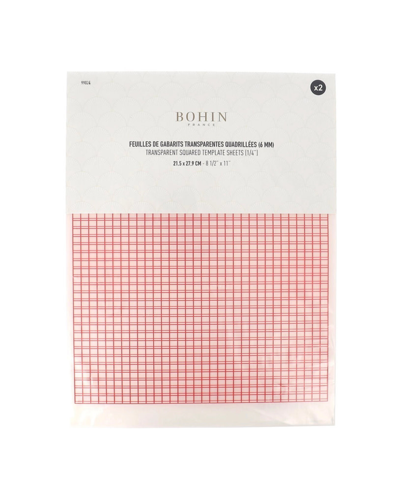 Bohin Bohin - Transparent Squared Template Sheets - A4