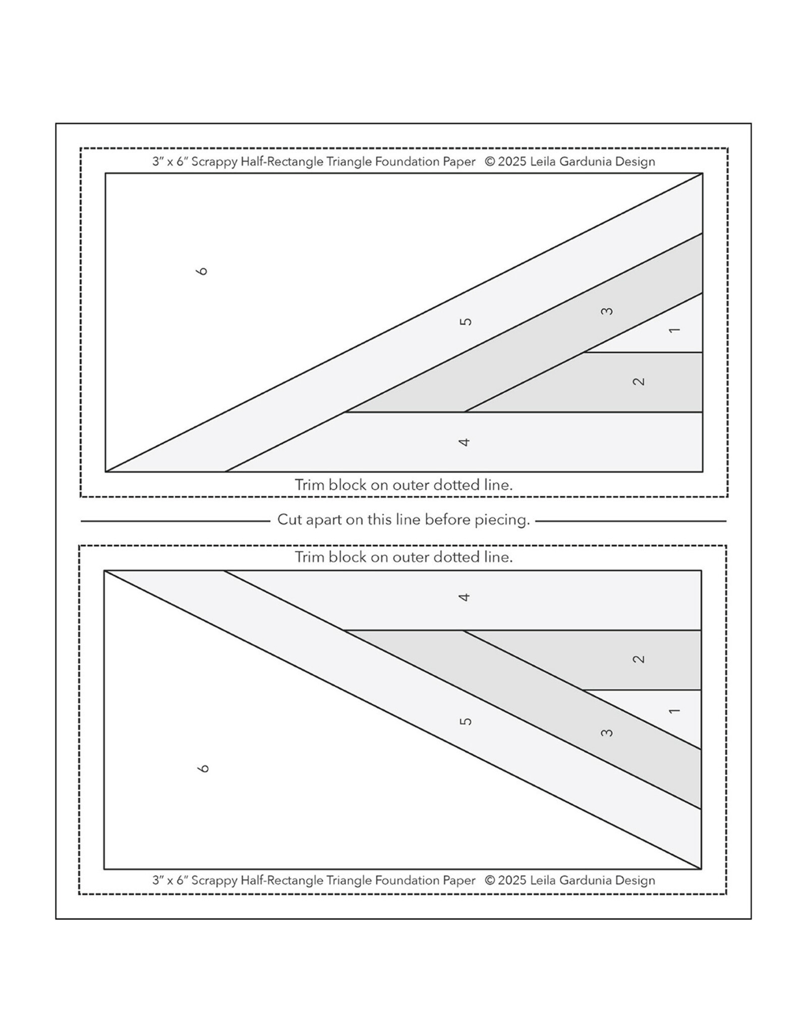 Diversen Leila Gardunia - Scrappy Half-Rectangle Triangle - Foundation Pad