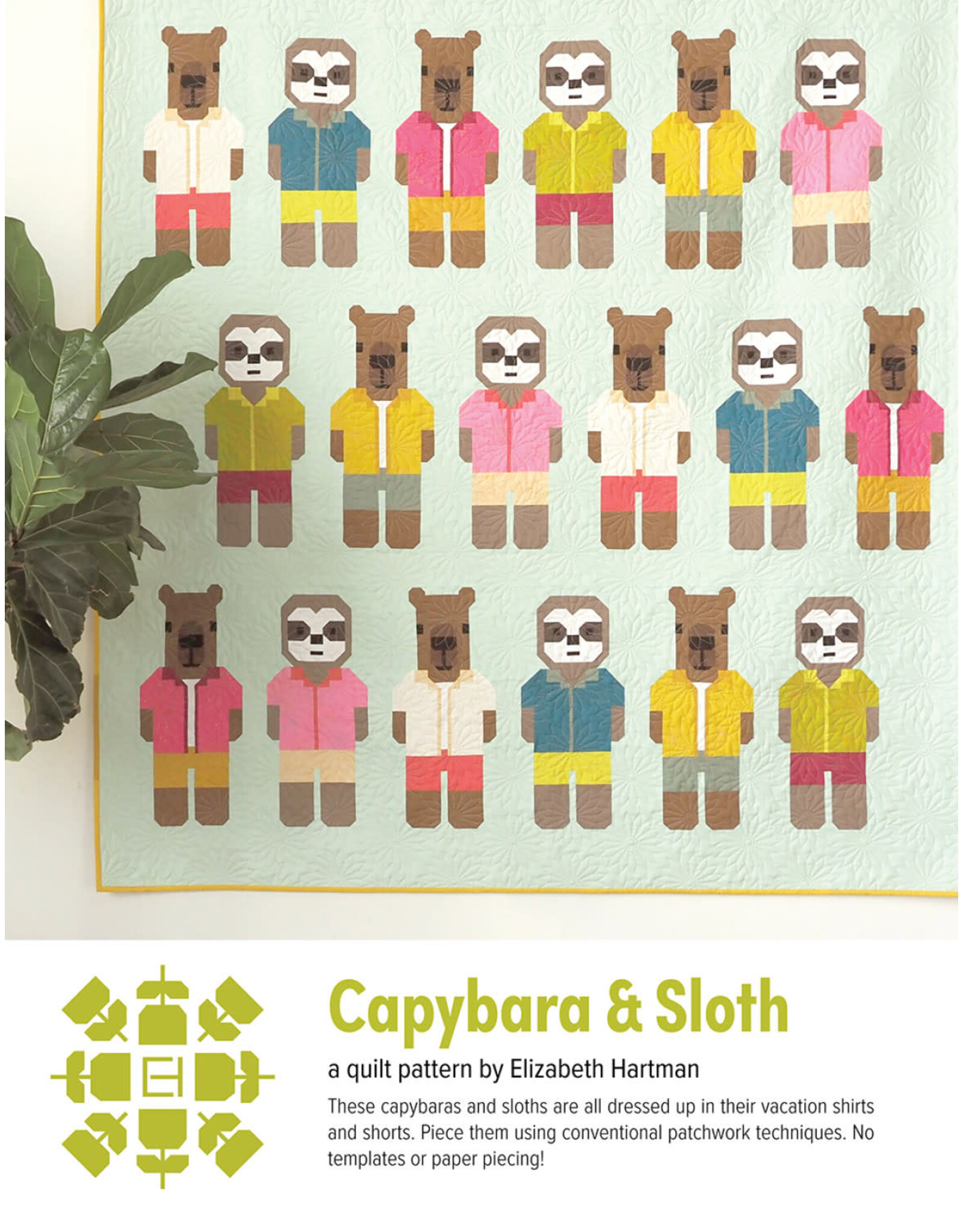 Elizabeth Hartman Elizabeth Hartman - Capybara and Sloth - pattern for quilt - EH-079