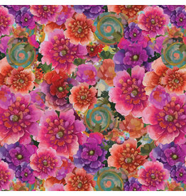 Hoffman Whimsical Flower Garden - Florals Allover Fuchsia