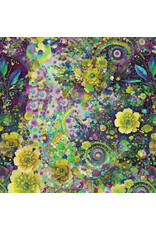 Hoffman Candy Quilt Design - Whimsical Flower Garden - Abstract Flower Lime - Wideback - WW5535-71-LIME