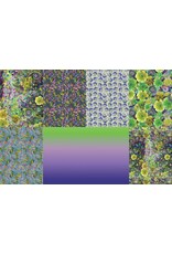 Hoffman Candy Quilt Design - Whimsical Flower Garden - Halve Meter Pakket - Lime