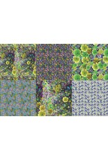Hoffman Candy Quilt Design - Whimsical Flower Garden - Fat Quarter Pakket - Lime