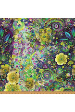 Hoffman Candy Quilt Design - Whimsical Flower Garden - Large Abstract Flower Lime - W5535-71-LIME