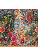 Hoffman Candy Quilt Design - Whimsical Flower Garden - Large Abstract Flower Multi - W5535-130-MULTI