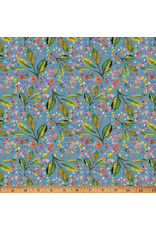 Hoffman Candy Quilt Design - Whimsical Flower Garden - Leaves and Dots Blue - W5539-7-BLUE