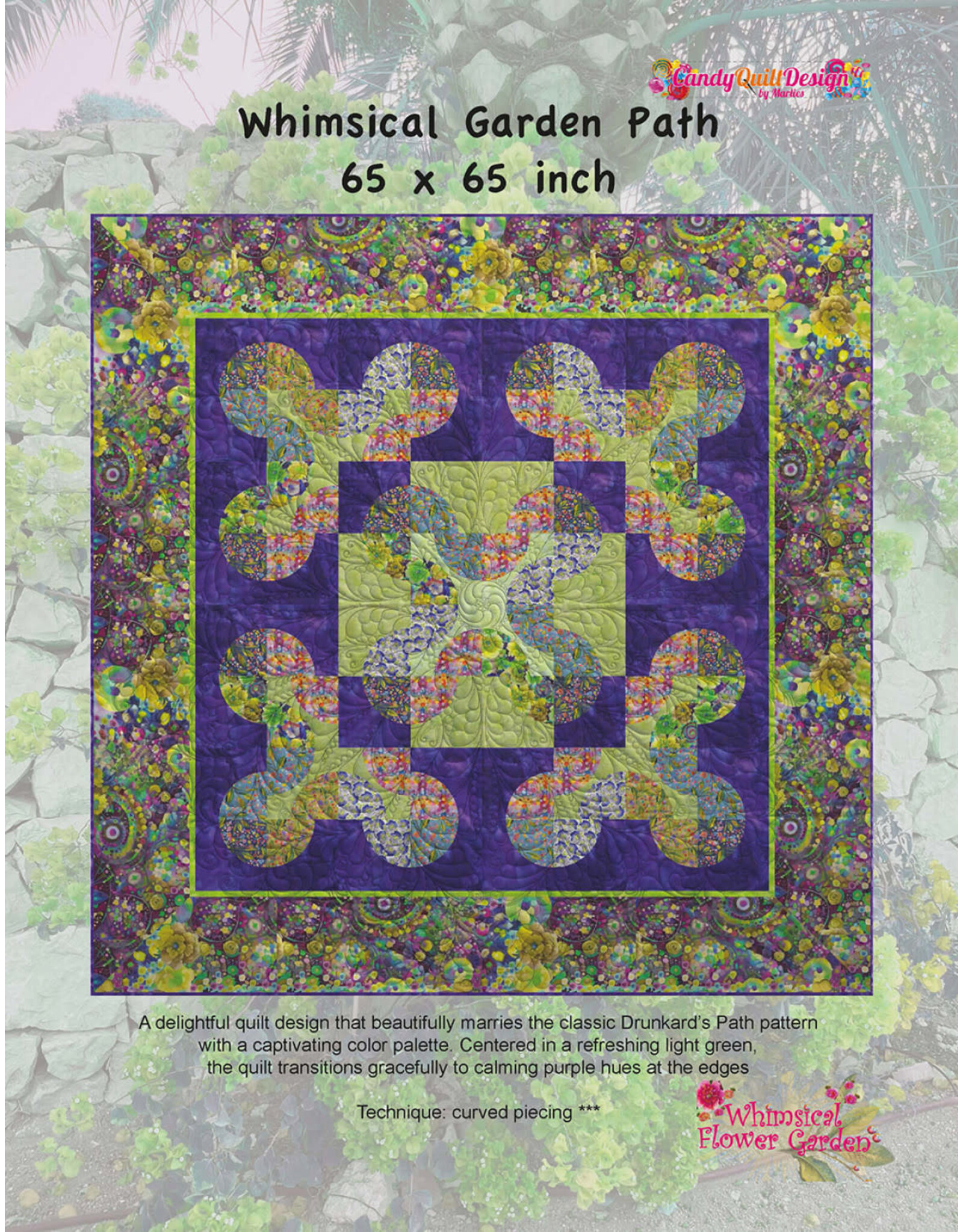 Candy Quilt Design Candy Quilt Design - Whimsical Garden Path - 65 x 65 inch
