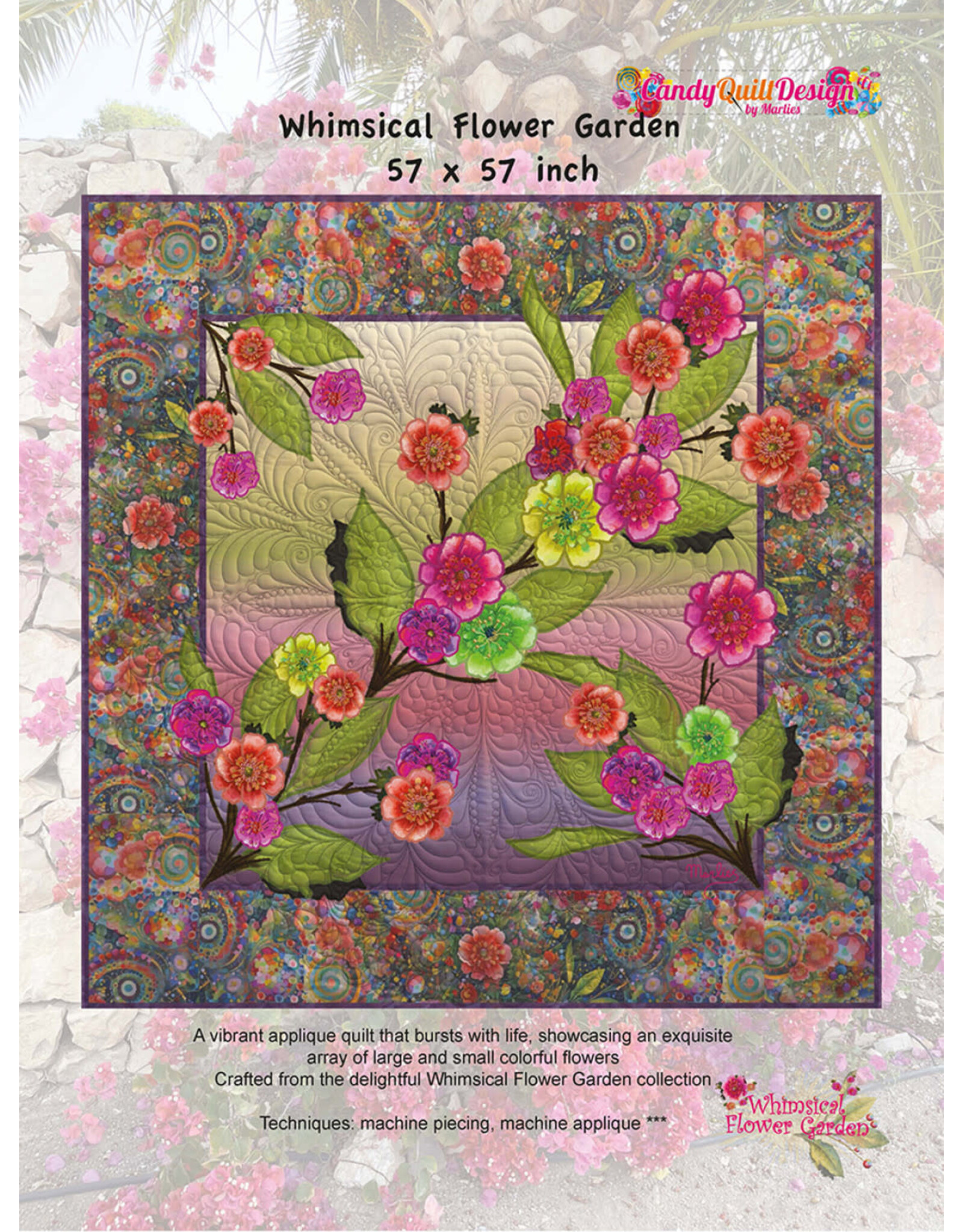 Candy Quilt Design Candy Quilt Design - Whimsical Flower Garden - 57 x 57 inch