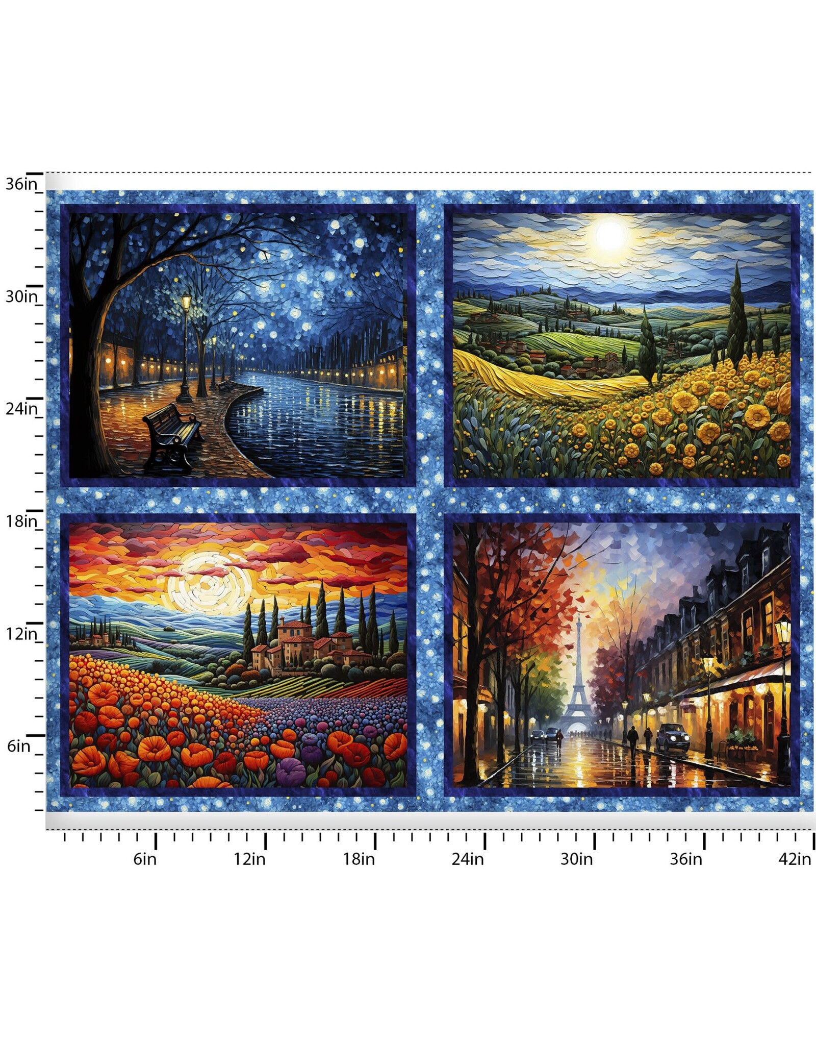 3 Wishes Fabric 3Wishes Fabric - C'est Magnifique - Panel - 22926-PNL-CTN-D