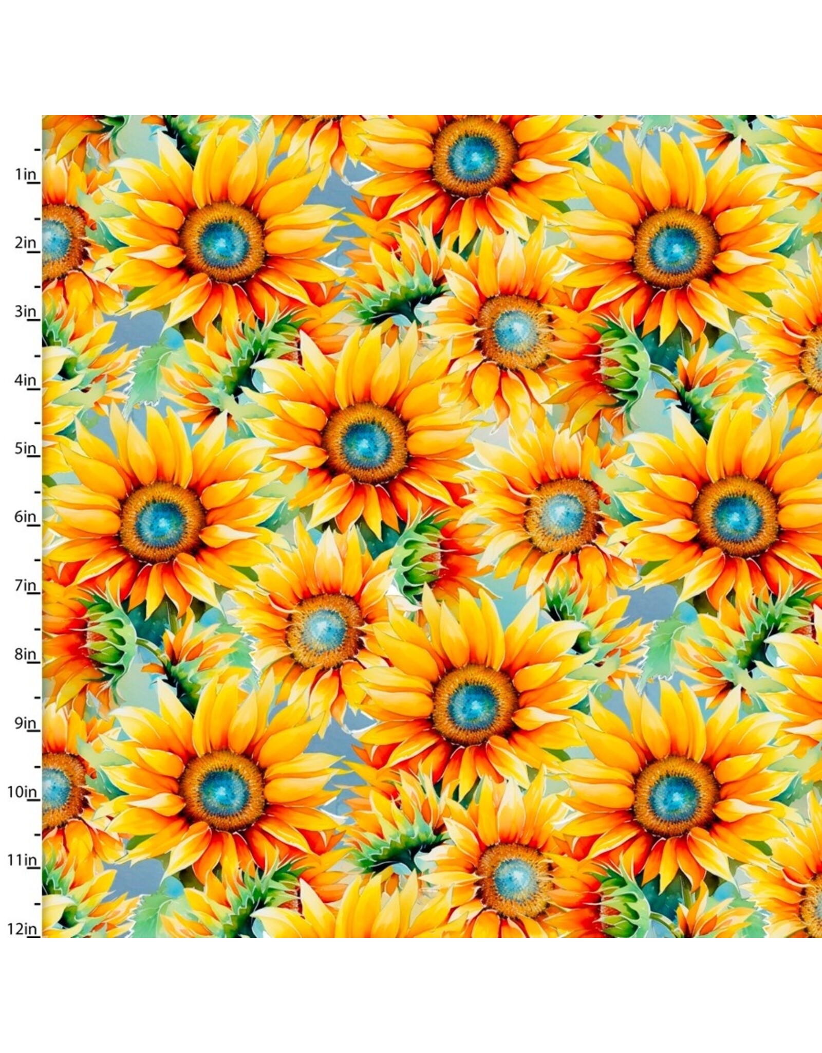 3 Wishes Fabric 3Wishes Fabric - Hummingbird Bouquet - Sunflower Jewels Yellow - 22957-YLW-CTN-D