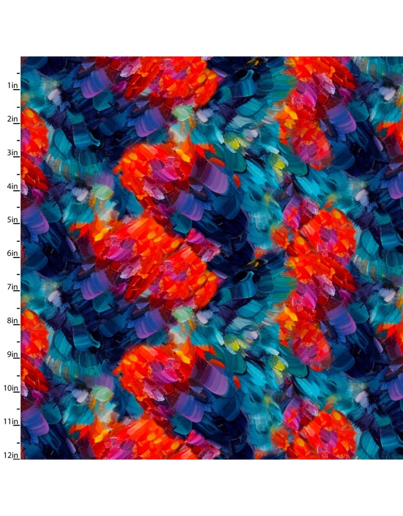 3 Wishes Fabric 3Wishes Fabric - Hummingbird Bouquet - Flutter Texture Multi - 22959-MLT-CTN-D