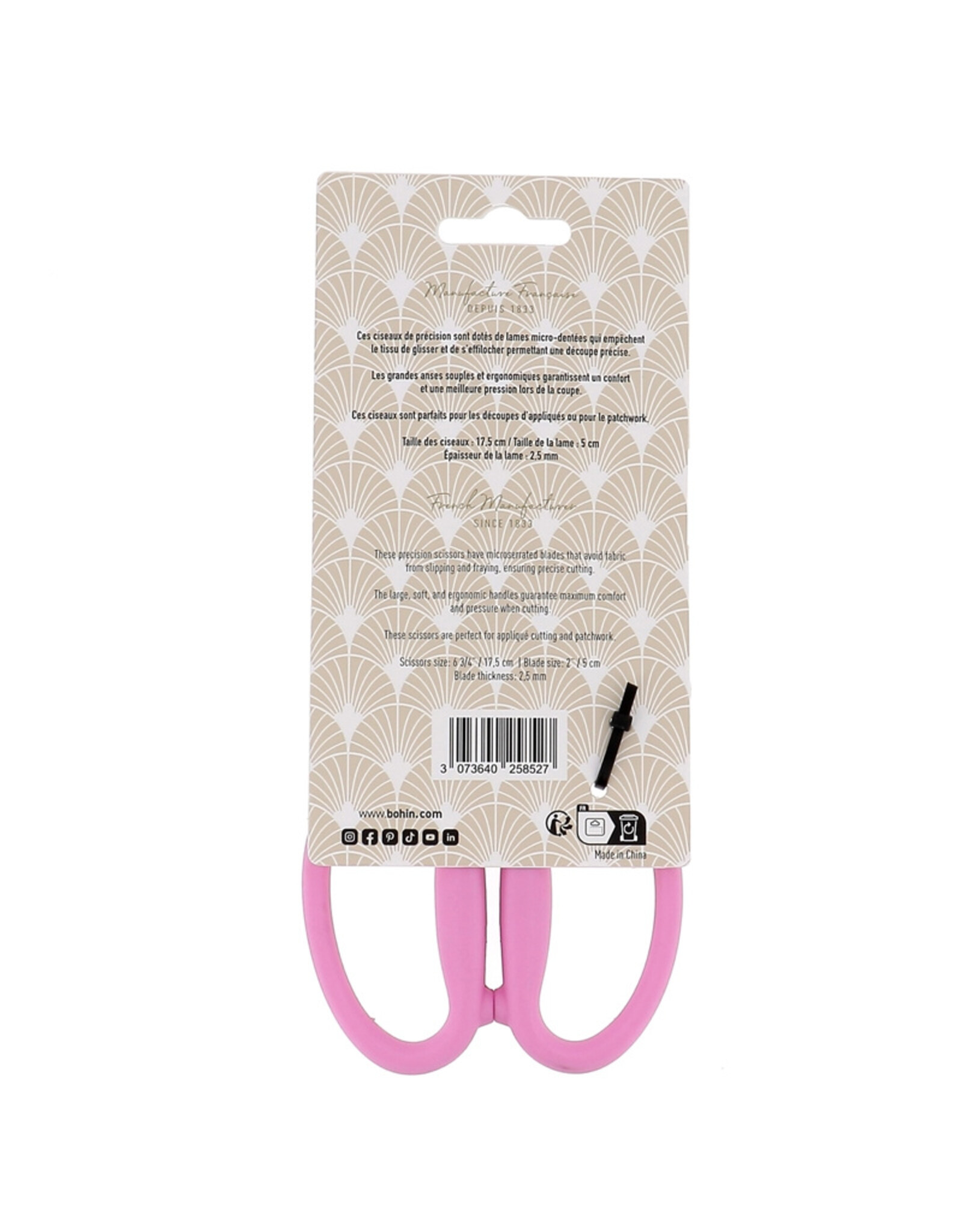 Bohin Bohin - Precision Micro-Serrated Scissors - Roze - 25852
