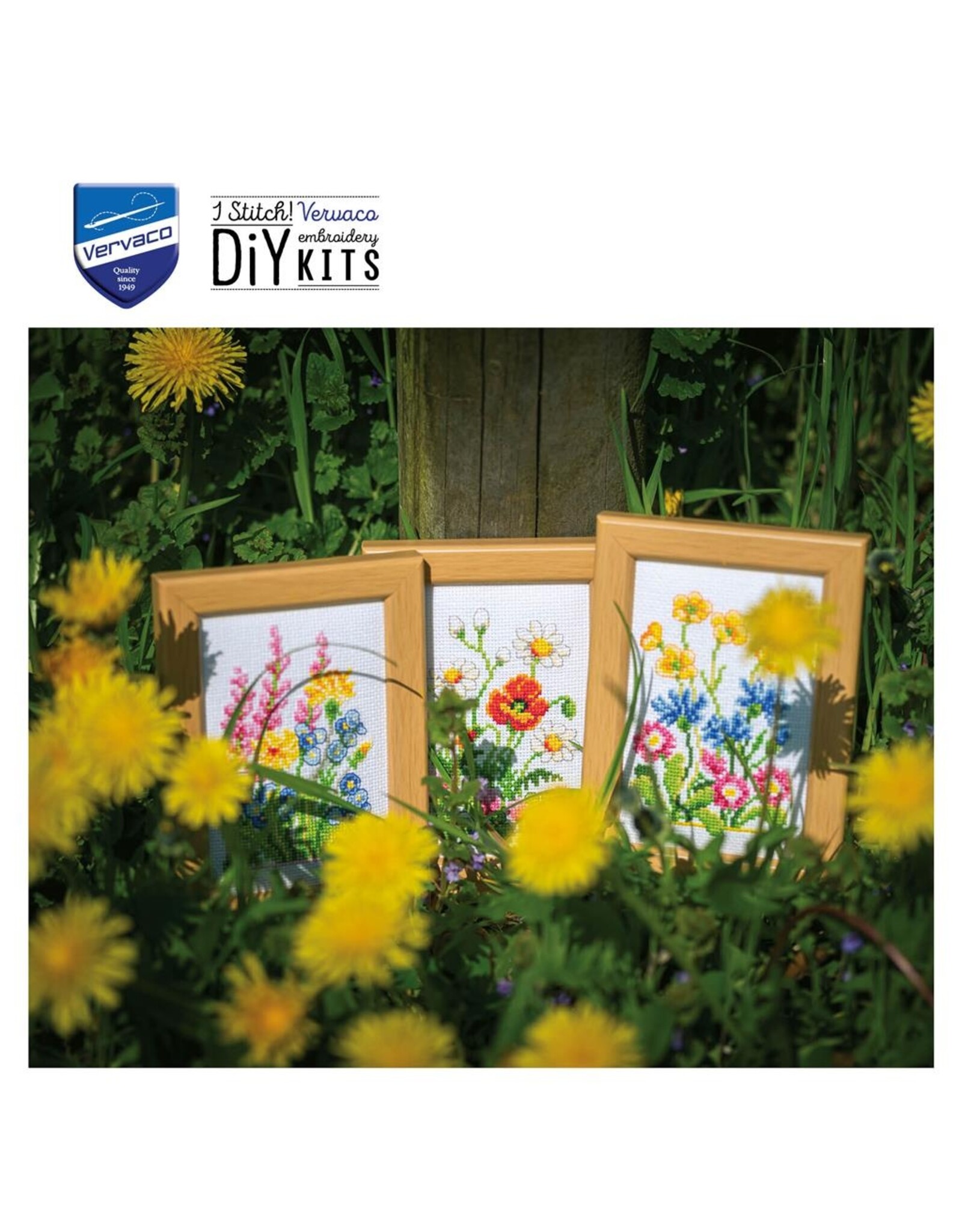 Vervaco Vervaco - Mini Embroidery Kit - Field Flowers