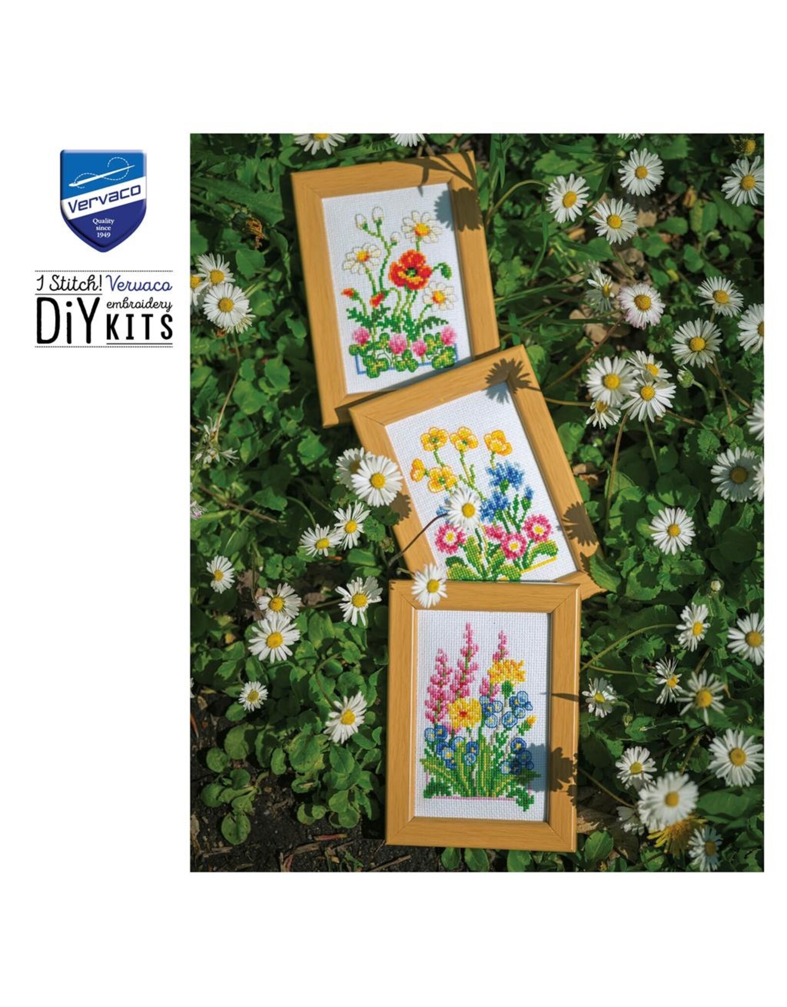 Vervaco Vervaco - Mini Embroidery Kit - Field Flowers