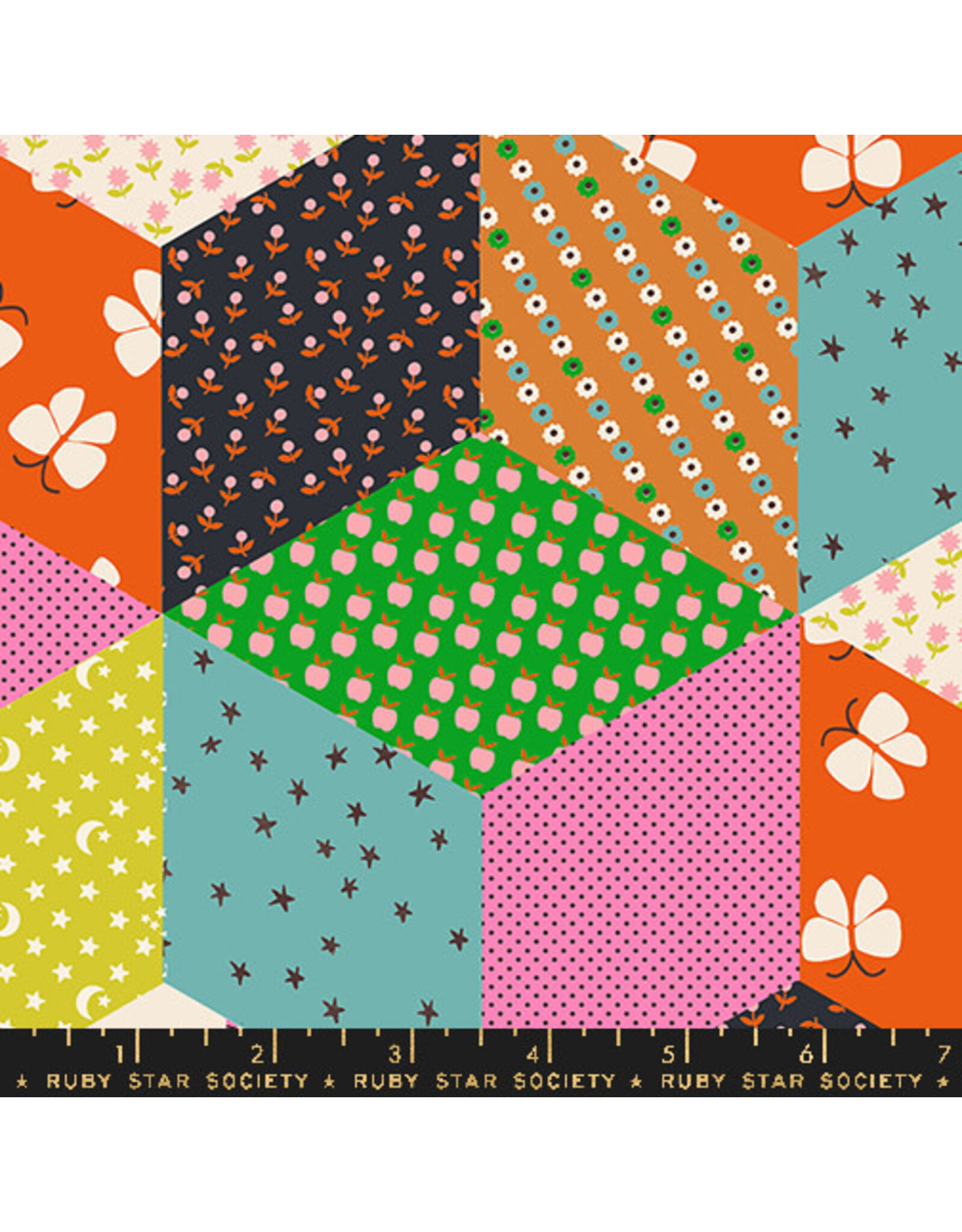 Ruby Star Society Ooh Lucky Lucky - Tumbling Blocks Vivid