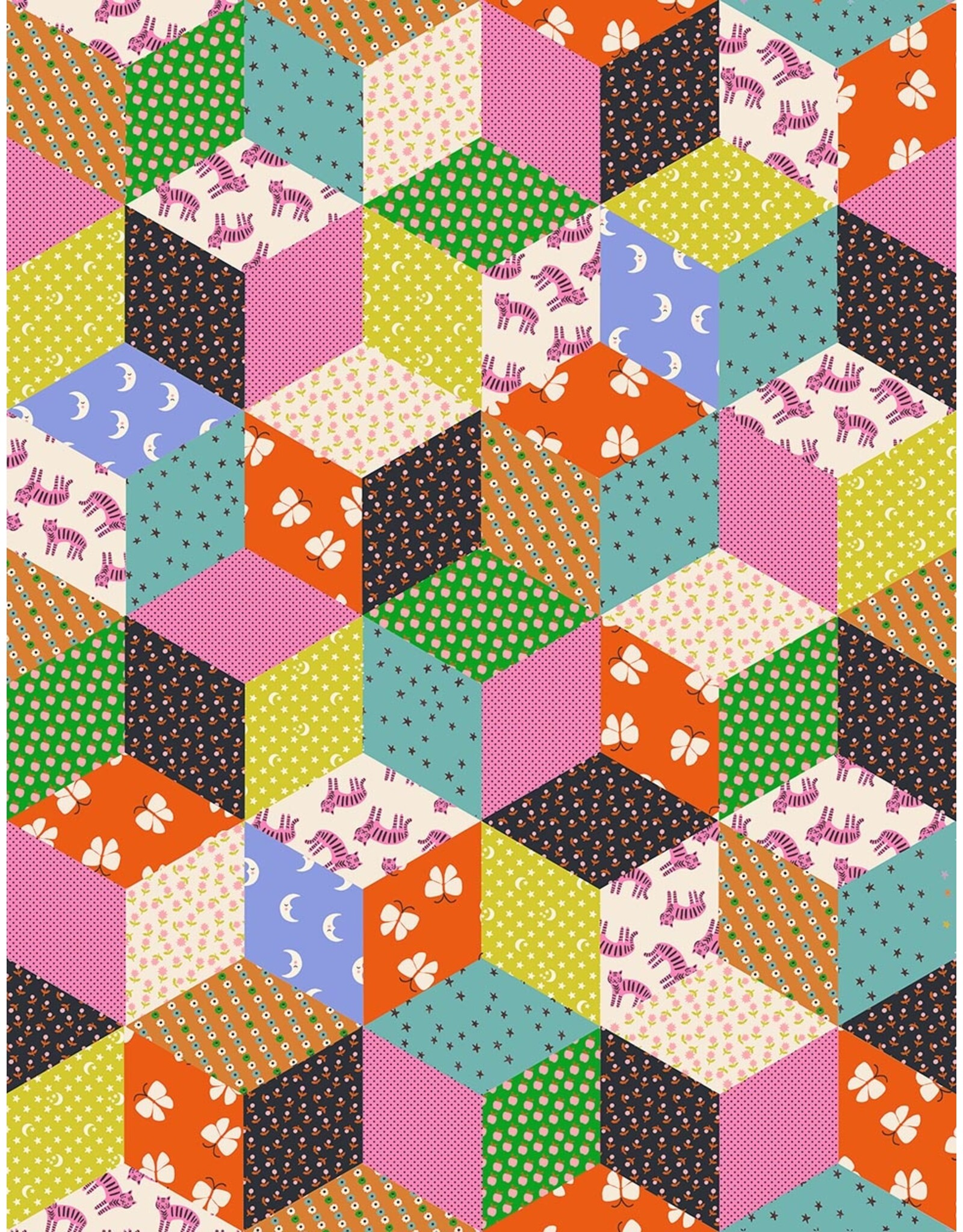 Ruby Star Society Ooh Lucky Lucky - Tumbling Blocks Vivid