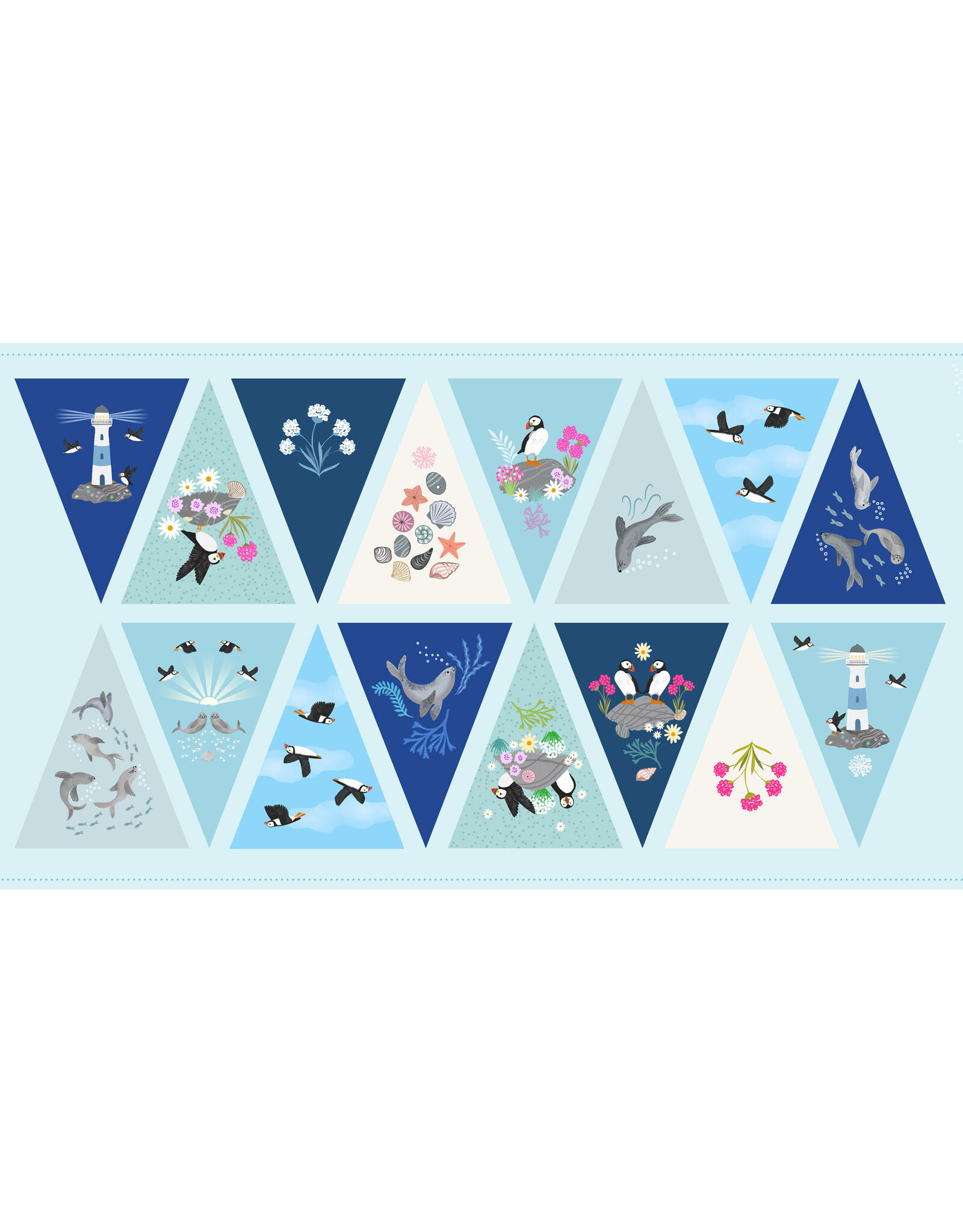 Lewis & Irene Lewis & Irene - Puffin Bay - Bunting panel