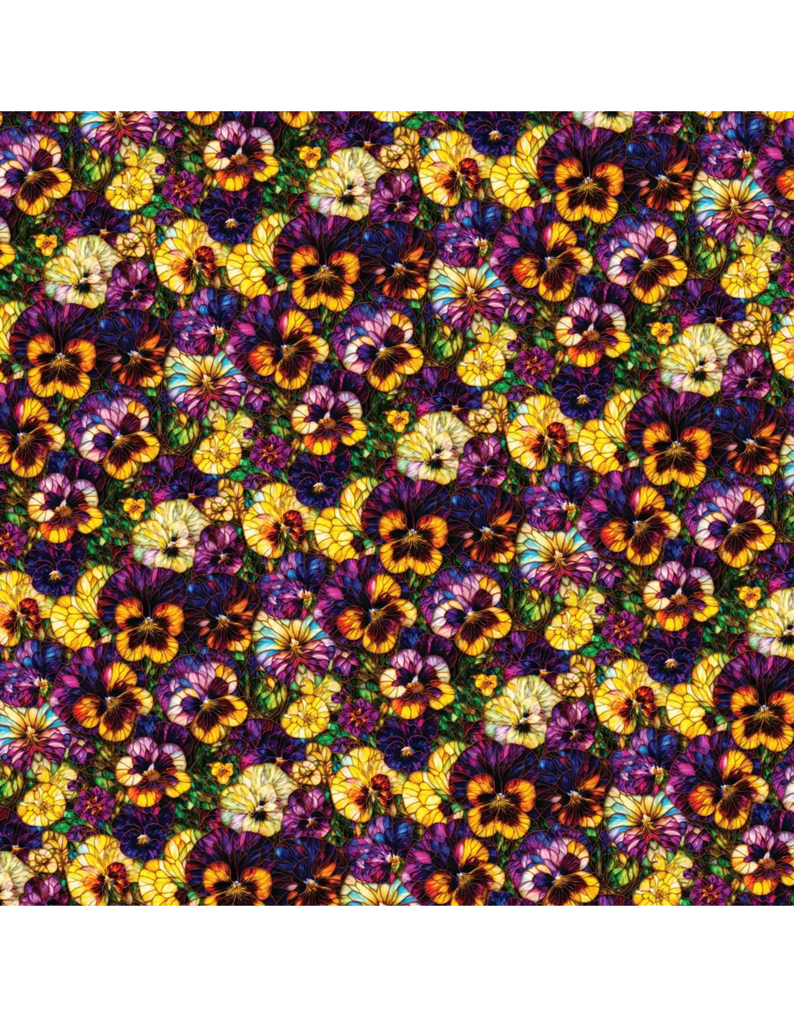 Camelot Camelot Fabrics - Gigi in the Garden - Stained Glass Pansies